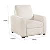 Seira Power Reclining Chair w USB Ports | Beige Chenille | Black Wood
