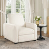 Seira Power Reclining Chair w USB Ports | Beige Chenille | Black Wood