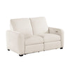 Seira Power Reclining Loveseat w USB Ports | Beige Chenille | Black Wood