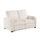 Seira Power Reclining Loveseat w USB Ports | Beige Chenille | Black Wood