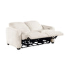 Seira Power Reclining Loveseat w USB Ports | Beige Chenille | Black Wood