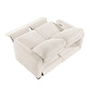 Seira Power Reclining Loveseat w USB Ports | Beige Chenille | Black Wood
