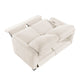 Seira Power Reclining Loveseat w USB Ports | Beige Chenille | Black Wood