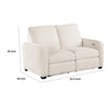 Seira Power Reclining Loveseat w USB Ports | Beige Chenille | Black Wood