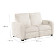 Seira Power Reclining Loveseat w USB Ports | Beige Chenille | Black Wood