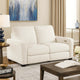 Seira Power Reclining Loveseat w USB Ports | Beige Chenille | Black Wood