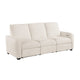 Seira 3 Seater Power Reclining Sofa w USB | Beige Chenille | Black Wood