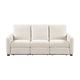 Seira 3 Seater Power Reclining Sofa w USB | Beige Chenille | Black Wood