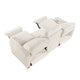Seira 3 Seater Power Reclining Sofa w USB | Beige Chenille | Black Wood