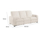 Seira 3 Seater Power Reclining Sofa w USB | Beige Chenille | Black Wood