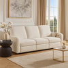 Seira 3 Seater Power Reclining Sofa w USB | Beige Chenille | Black Wood