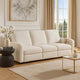 Seira 3 Seater Power Reclining Sofa w USB | Beige Chenille | Black Wood