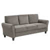 Leroi 3 Seater Sofa | Brown Chenille Padded Seats & Rolled Arms