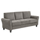 Leroi 3 Seater Sofa | Brown Chenille Padded Seats & Rolled Arms