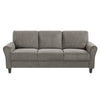 Leroi 3 Seater Sofa | Brown Chenille Padded Seats & Rolled Arms
