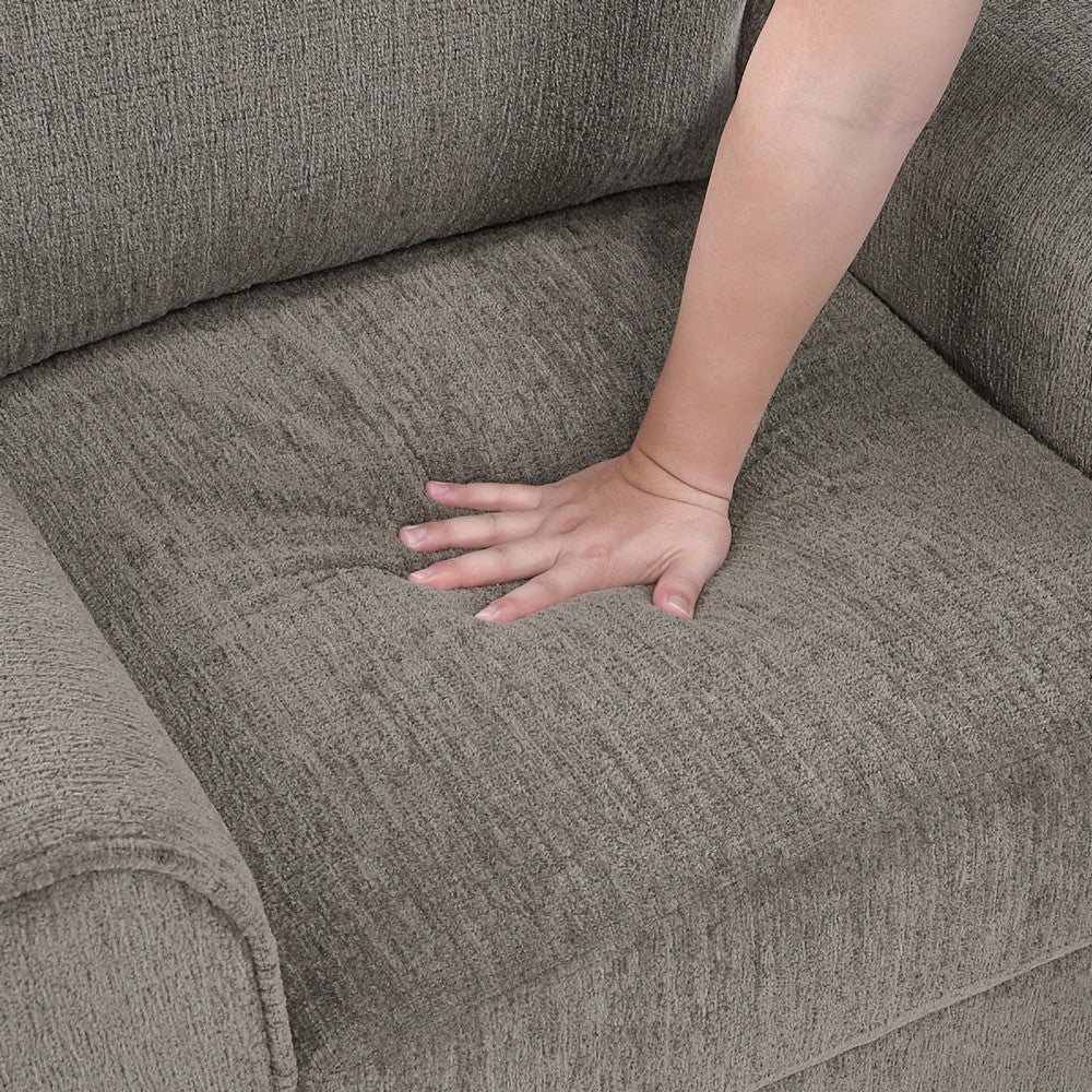 Leroi 3 Seater Sofa | Brown Chenille Padded Seats & Rolled Arms