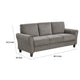 Leroi 3 Seater Sofa | Brown Chenille Padded Seats & Rolled Arms