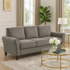 Leroi 3 Seater Sofa | Brown Chenille Padded Seats & Rolled Arms