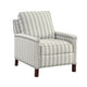 Claire Manual Reclining Chair | Beige & Gray Striped Pattern Polyester