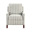 Claire Manual Reclining Chair | Beige & Gray Striped Pattern Polyester