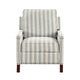 Claire Manual Reclining Chair | Beige & Gray Striped Pattern Polyester