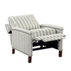 Claire Manual Reclining Chair | Beige & Gray Striped Pattern Polyester
