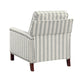 Claire Manual Reclining Chair | Beige & Gray Striped Pattern Polyester