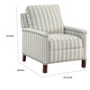 Claire Manual Reclining Chair | Beige & Gray Striped Pattern Polyester