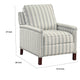 Claire Manual Reclining Chair | Beige & Gray Striped Pattern Polyester