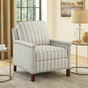 Claire Manual Reclining Chair | Beige & Gray Striped Pattern Polyester
