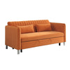 Elina Convertible Pull Out Bed Sofa | 2 Pillows | Drop Back | Orange Velvet