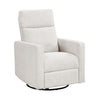 Yujo Manual Swivel Glider Reclining Chair | White Chenille Removable Back