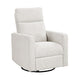 Yujo Manual Swivel Glider Reclining Chair | White Chenille Removable Back