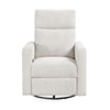Yujo Manual Swivel Glider Reclining Chair | White Chenille Removable Back
