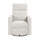 Yujo Manual Swivel Glider Reclining Chair | White Chenille Removable Back