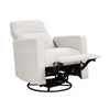 Yujo Manual Swivel Glider Reclining Chair | White Chenille Removable Back