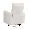 Yujo Manual Swivel Glider Reclining Chair | White Chenille Removable Back