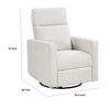 Yujo Manual Swivel Glider Reclining Chair | White Chenille Removable Back