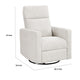 Yujo Manual Swivel Glider Reclining Chair | White Chenille Removable Back