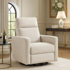 Yujo Manual Swivel Glider Reclining Chair | White Chenille Removable Back