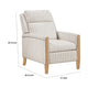 Bex Manual Push Back Recliner Club Chair | White Gray Striped Polyester