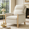 Bex Manual Push Back Recliner Club Chair | White Gray Striped Polyester