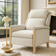 Bex Manual Push Back Recliner Club Chair | White Gray Striped Polyester