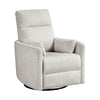 Liny Swivel Manual Glider Reclining Chair w 2 Pillows | Beige Microfiber
