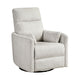 Liny Swivel Manual Glider Reclining Chair w 2 Pillows | Beige Microfiber