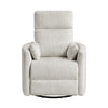 Liny Swivel Manual Glider Reclining Chair w 2 Pillows | Beige Microfiber