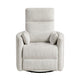 Liny Swivel Manual Glider Reclining Chair w 2 Pillows | Beige Microfiber