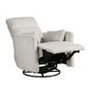 Liny Swivel Manual Glider Reclining Chair w 2 Pillows | Beige Microfiber