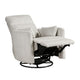 Liny Swivel Manual Glider Reclining Chair w 2 Pillows | Beige Microfiber
