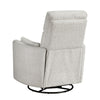 Liny Swivel Manual Glider Reclining Chair w 2 Pillows | Beige Microfiber